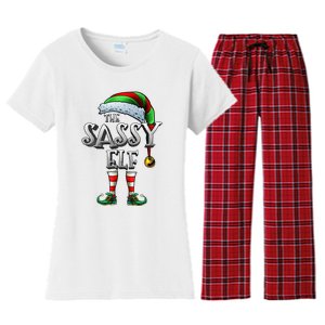 The Sassy Elf Matching Family Funny Christmas Elf Women's Flannel Pajama Set