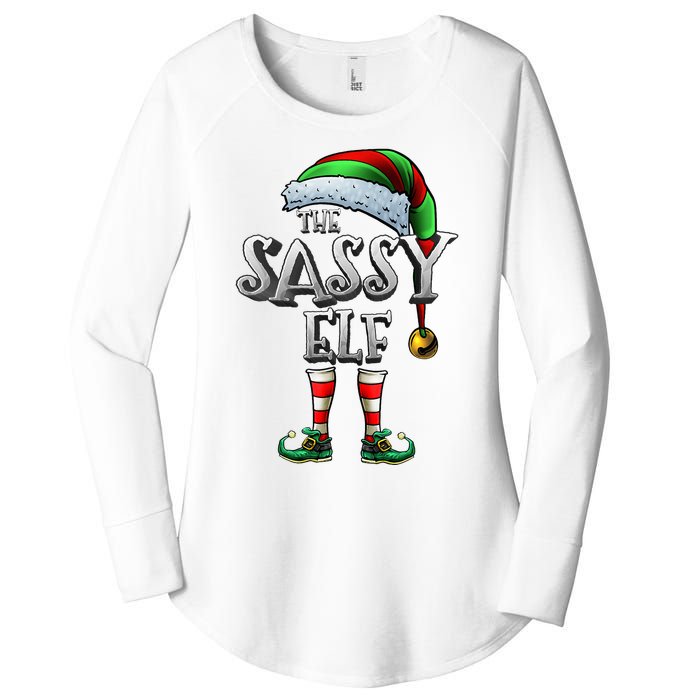 The Sassy Elf Matching Family Funny Christmas Elf Women's Perfect Tri Tunic Long Sleeve Shirt