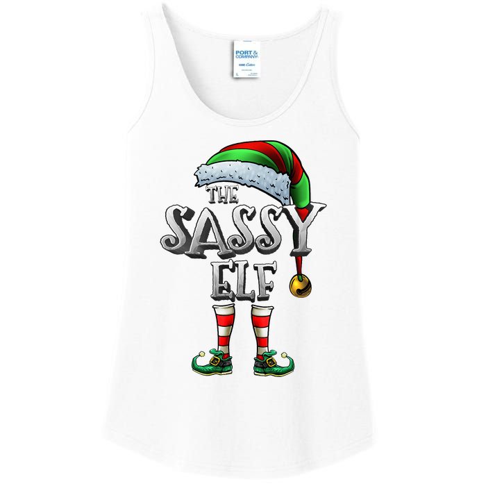 The Sassy Elf Matching Family Funny Christmas Elf Ladies Essential Tank