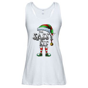 The Sassy Elf Matching Family Funny Christmas Elf Ladies Essential Flowy Tank