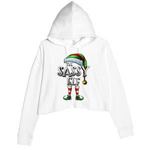 The Sassy Elf Matching Family Funny Christmas Elf Crop Fleece Hoodie