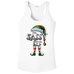 The Sassy Elf Matching Family Funny Christmas Elf Ladies PosiCharge Competitor Racerback Tank