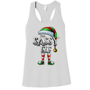 The Sassy Elf Matching Family Funny Christmas Elf Women's Racerback Tank