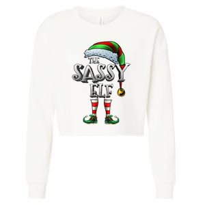 The Sassy Elf Matching Family Funny Christmas Elf Cropped Pullover Crew