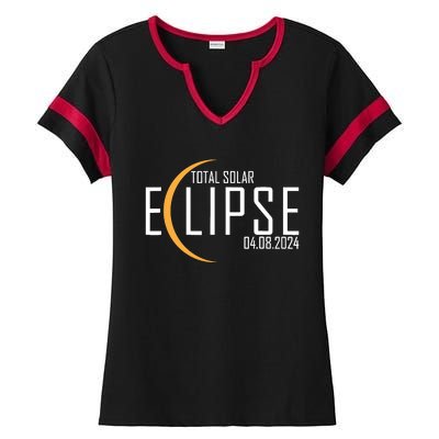 Total Solar Eclipse 2024 Ladies Halftime Notch Neck Tee