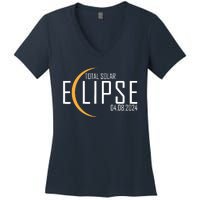 Total Solar Eclipse 2024 Women's V-Neck T-Shirt