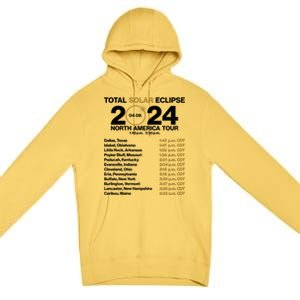 Total Solar Eclipse April 8 2024 North America Dates Premium Pullover Hoodie