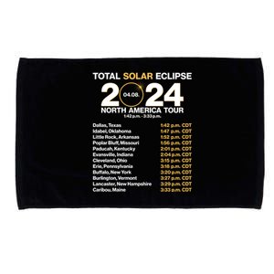 Total Solar Eclipse April 8 2024 North America Dates Microfiber Hand Towel