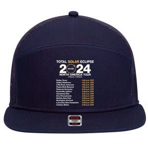 Total Solar Eclipse April 8 2024 North America Dates 7 Panel Mesh Trucker Snapback Hat