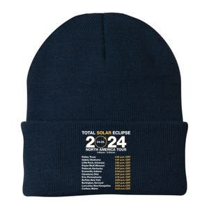 Total Solar Eclipse April 8 2024 North America Dates Knit Cap Winter Beanie