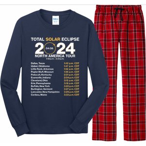 Total Solar Eclipse April 8 2024 North America Dates Long Sleeve Pajama Set