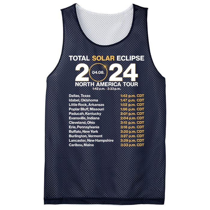 Total Solar Eclipse April 8 2024 North America Dates Mesh Reversible Basketball Jersey Tank