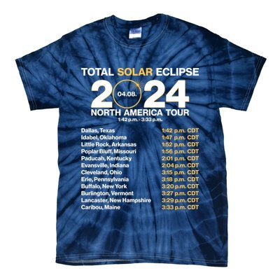 Total Solar Eclipse April 8 2024 North America Dates Tie-Dye T-Shirt