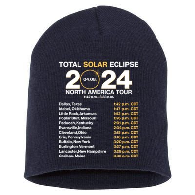 Total Solar Eclipse April 8 2024 North America Dates Short Acrylic Beanie