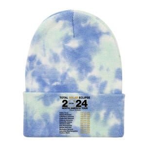 Total Solar Eclipse April 8 2024 North America Dates Tie Dye 12in Knit Beanie