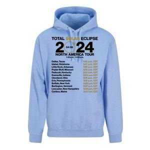 Total Solar Eclipse April 8 2024 North America Dates Unisex Surf Hoodie