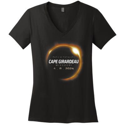 Total Solar Eclipse 2024 Cape Girardeau Missouri April 2024 Women's V-Neck T-Shirt