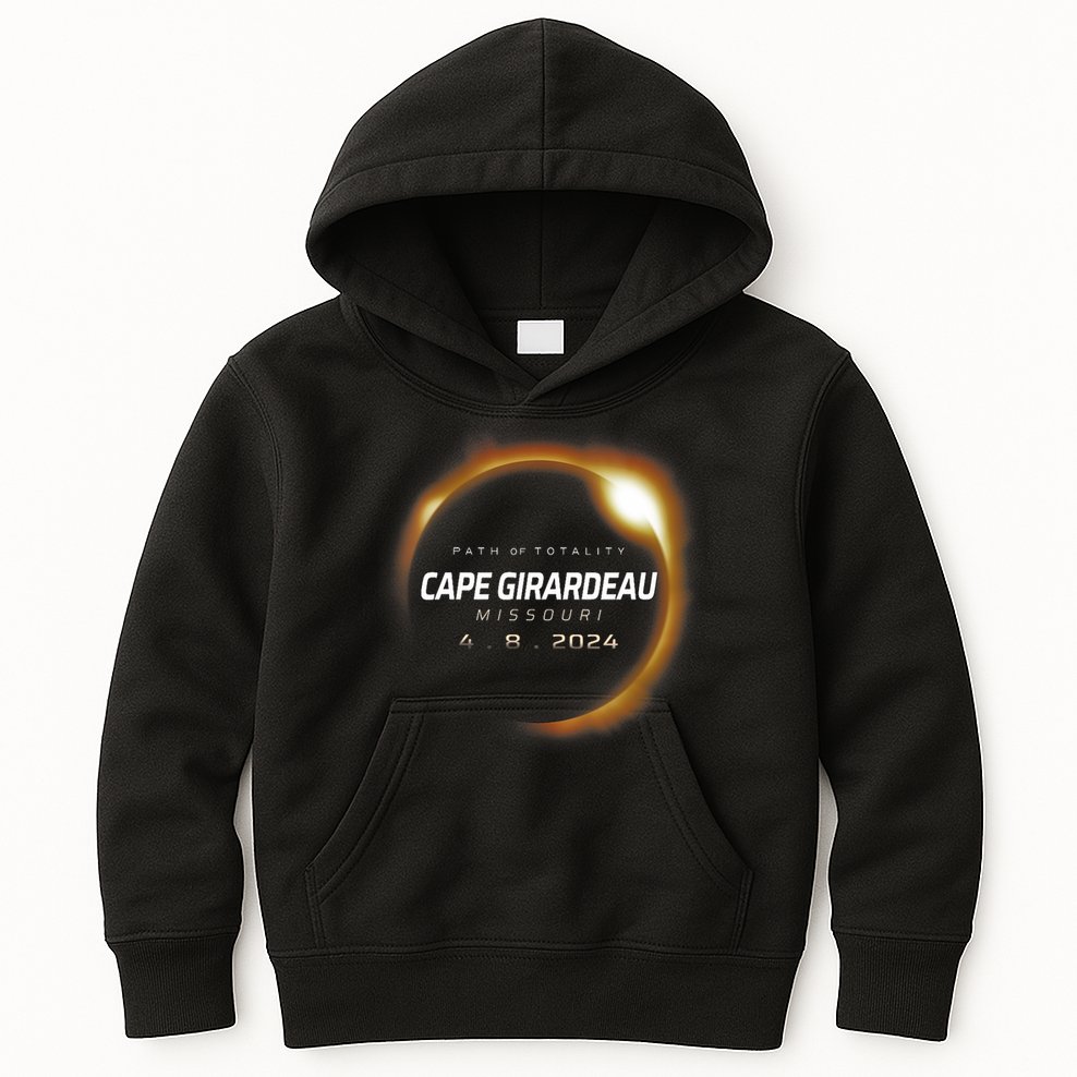 Total Solar Eclipse 2024 Cape Girardeau Missouri April 2024 Kids Hoodie