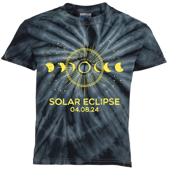 Total Solar Eclipse April 08 2024 Kids Tie-Dye T-Shirt