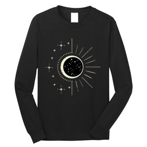 Total Solar Eclipse Moon Sun Stars April 8 Long Sleeve Shirt