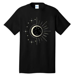 Total Solar Eclipse Moon Sun Stars April 8 Tall T-Shirt