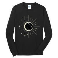 Total Solar Eclipse Moon Sun Stars April 8 Tall Long Sleeve T-Shirt