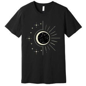 Total Solar Eclipse Moon Sun Stars April 8 Premium T-Shirt