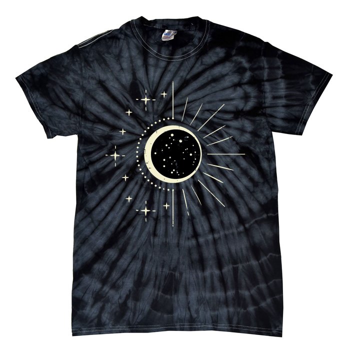 Total Solar Eclipse Moon Sun Stars April 8 Tie-Dye T-Shirt