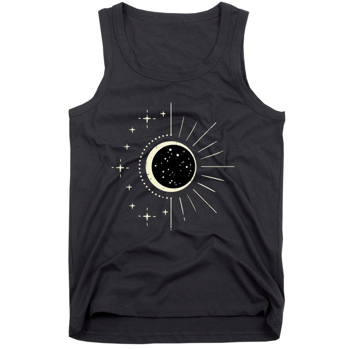 Total Solar Eclipse Moon Sun Stars April 8 Tank Top