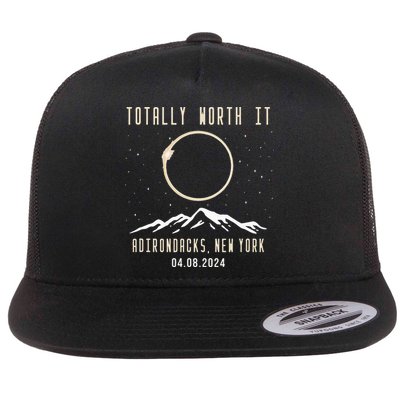 Total Solar Eclipse Adirondacks New York 2024 Flat Bill Trucker Hat
