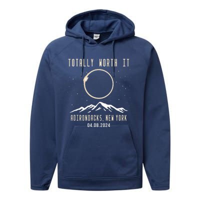 Total Solar Eclipse Adirondacks New York 2024 Performance Fleece Hoodie