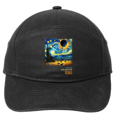 Total Solar Eclipse 2024 Texas 7-Panel Snapback Hat