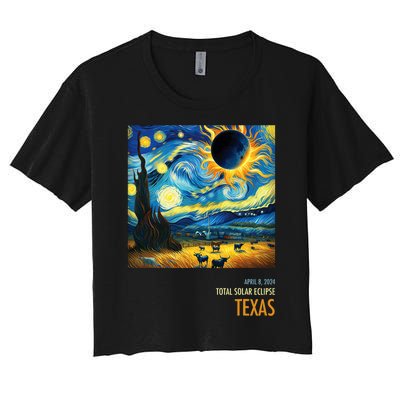 Total Solar Eclipse 2024 Texas Women's Crop Top Tee