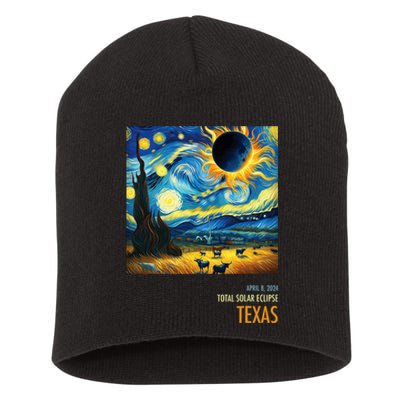 Total Solar Eclipse 2024 Texas Short Acrylic Beanie