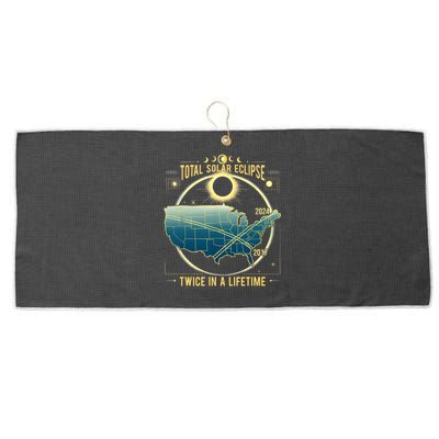 Total Solar Eclipse Twice In A Lifetime 2024 Gift Large Microfiber Waffle Golf Towel