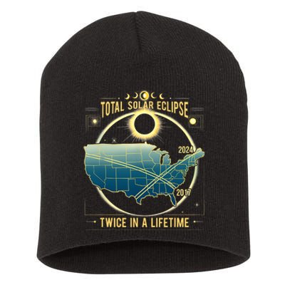 Total Solar Eclipse Twice In A Lifetime 2024 Gift Short Acrylic Beanie