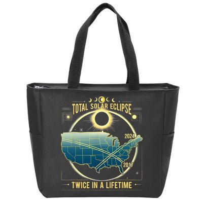 Total Solar Eclipse Twice In A Lifetime 2024 Gift Zip Tote Bag