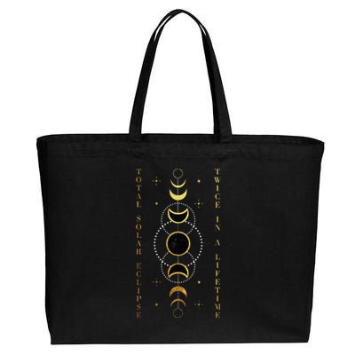 Total Solar Eclipse Twice In Lifetime April 08 2024 Cotton Canvas Jumbo Tote