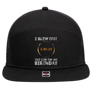 Total Solar Eclipse 4.08.24 Birthday Funny Quote Totality 7 Panel Mesh Trucker Snapback Hat