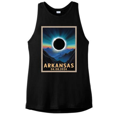 Total Solar Eclipse 2024 Arkansas Ladies PosiCharge Tri-Blend Wicking Tank