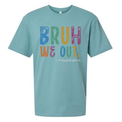 Teacher Summer End Of School Year Bruh We Out Teachers Sueded Cloud Jersey T-Shirt