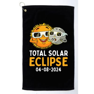 Total Solar Eclipse 2024 Glasses Funny Sun Moon Platinum Collection Golf Towel