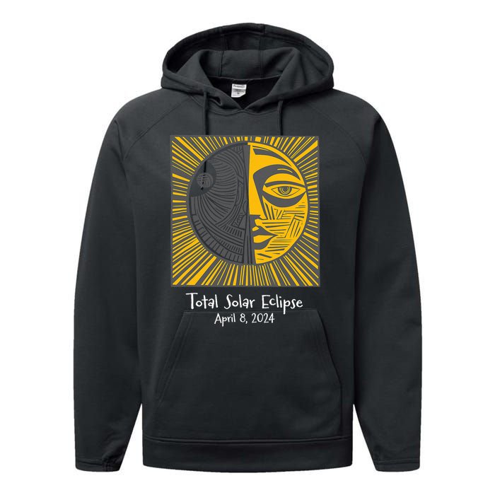 Total Solar Eclipse April 8 2024 Performance Fleece Hoodie