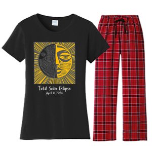 Total Solar Eclipse April 8 2024 Women's Flannel Pajama Set