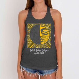 Total Solar Eclipse April 8 2024 Women's Knotted Racerback Tank