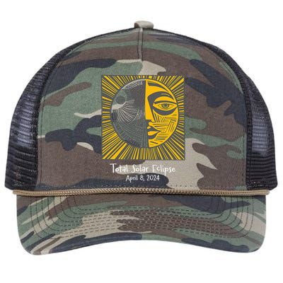 Total Solar Eclipse April 8 2024 Retro Rope Trucker Hat Cap