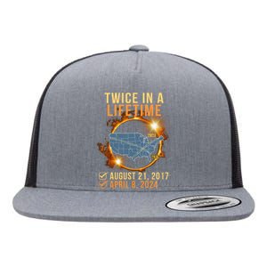 Total Solar Eclipse Clothing Twice In Lifetime April 8 2024 Flat Bill Trucker Hat