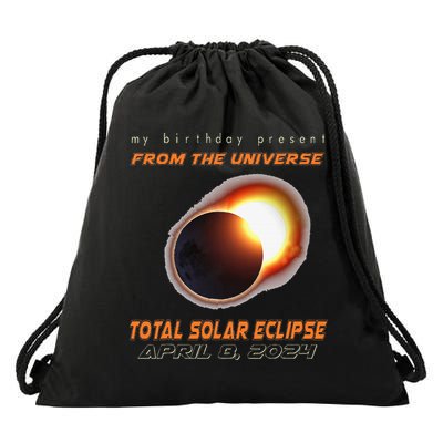Total Solar Eclipse Apr 8 2024 Birthday Drawstring Bag