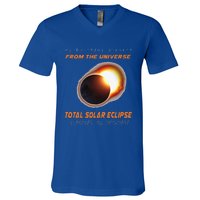 Total Solar Eclipse Apr 8 2024 Birthday V-Neck T-Shirt