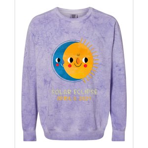 Total Solar Eclipse 2024 Cute Solar Eclipse Colorblast Crewneck Sweatshirt